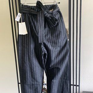 NEW Wilfred by Aritzia Pinstripe Trousers Charcoal
